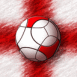 Angleterre : Ballon de foot sur drapeau